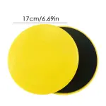 Discos deslizadores amarillos para yoga de 17 cm, perfectos para ejercicios de entrenamiento y deslizamiento.