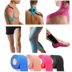 Cinta kinesiológica terapéutica para lesión: aplicación en hombro, cuello, pierna, rodilla y pie.