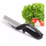 Tijera cuchillo picador para verduras con diseño ergonómico, ideal para cocina.