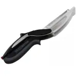 Tijera cuchillo picador Clever Cutter con mango ergonómico negro y hoja de acero inoxidable.