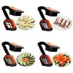 Picador 5 en 1 para cortar verduras en julianas, rodajas y cubos, como pepino y zanahoria.