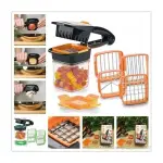 Picador 5 en 1 para verduras: corta tomate, pimientos y cebolla fácilmente.