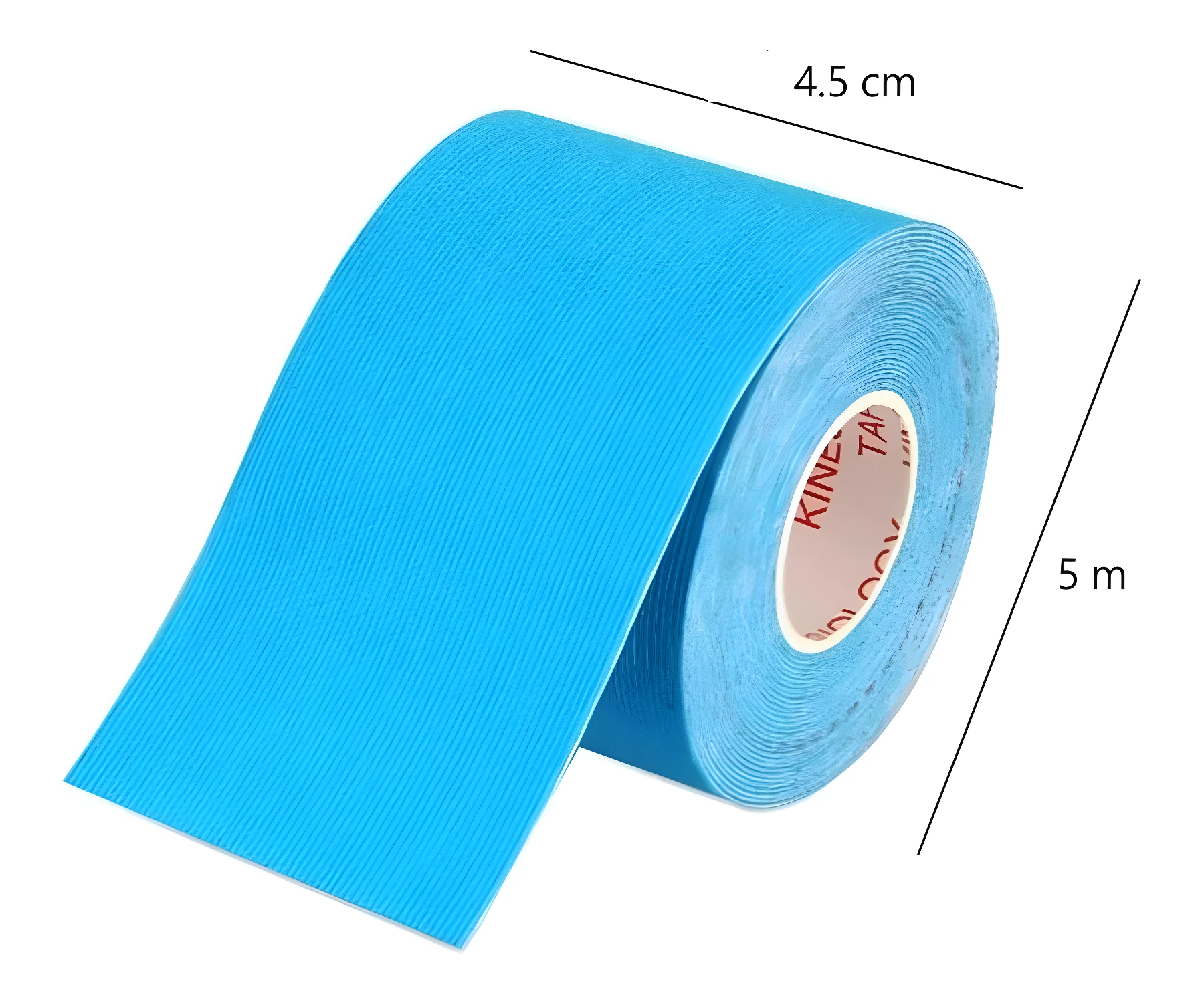 Cinta kinesiológica azul para terapia de lesiones, rollo de 5m x 4.5cm.