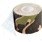 Cinta Kinesiológica Terapéutica Lesión camuflada, vista de rollo con protector cuadriculado.