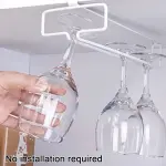 Set x2 organizador de copas de vino colgadas debajo del gabinete, sin instalación requerida.