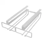 Set x2 Organizador de copas de vino colgante de metal blanco, para colgar debajo de gabinetes.