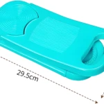 Molde para empanadas azul, 29.5cm largo, 4cm ancho, 5.5cm alto, diseño práctico.