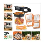 Picador 5 en 1 corta frutas y verduras en cubos, gajos y láminas.