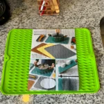 Silicón multiusos de cocina Gourmet verde, ideal como escurridor y salvamanteles.