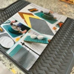 Alfombrilla escurreplatos de silicona multiusos de cocina Gourmet, con diseño de secado rápido.