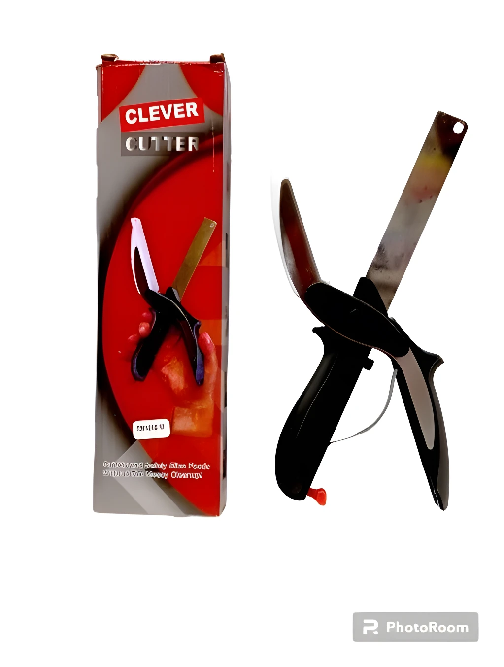 Tijera cuchillo picador Clever Cutter, ideal para cortar alimentos rápidamente.