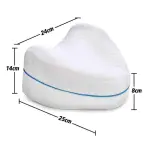 Almohada para piernas Leg Pillow blanca, contorno ergonómico, 24x25x14cm