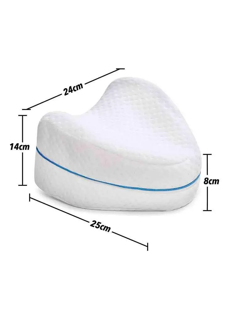 Almohada para piernas Leg Pillow blanca, contorno ergonómico, 24x25x14cm
