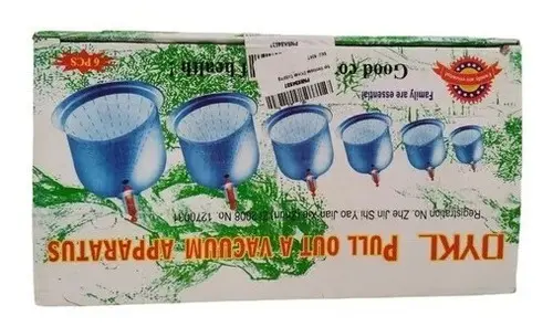 DYKL Vacum Terapia X6 Apparátus: tazas de terapia de succión al vacío en caja con 6 piezas.