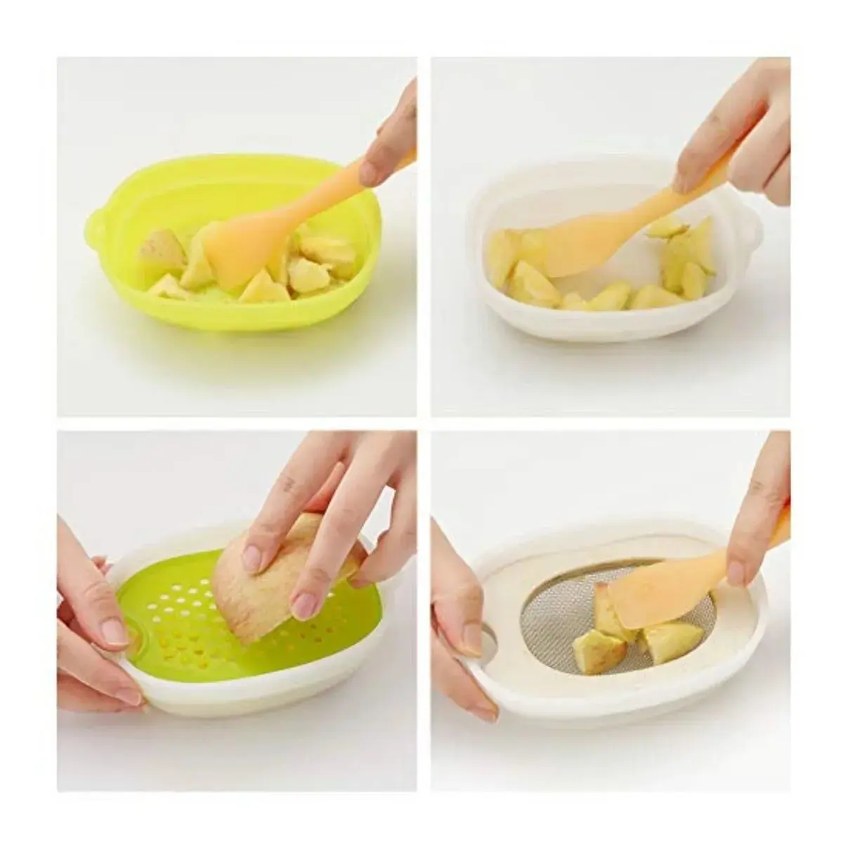 Plato para bebé procesador de alimentos: tritura y cuela frutas para papillas fáciles.