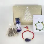 Kit de limpieza y recarga energética: pulsera de amatista, aceite de lavanda y bolsa aromática.
