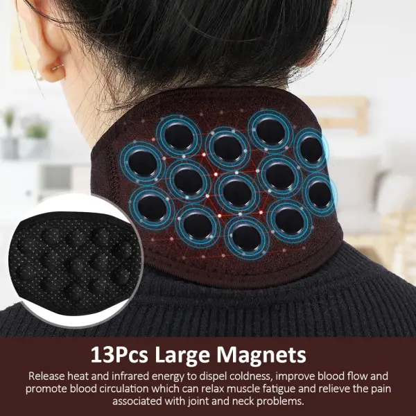 Soporte cervical con 13 imanes grandes que alivian el dolor y la fatiga del cuello.