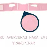 Faja facial reductor de papada rosa con micro aperturas para evitar transpirar.