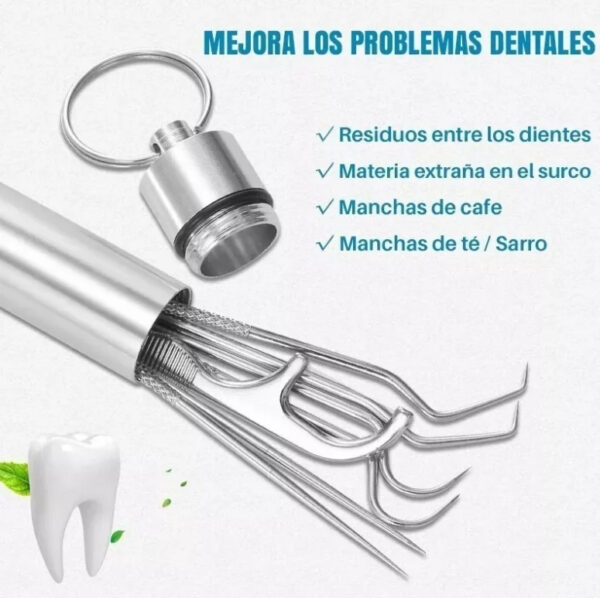Kit De Limpieza Dental Palillo De Acero - Imagen 5