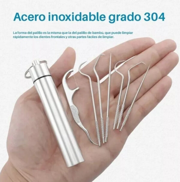 Kit De Limpieza Dental Palillo De Acero - Imagen 4