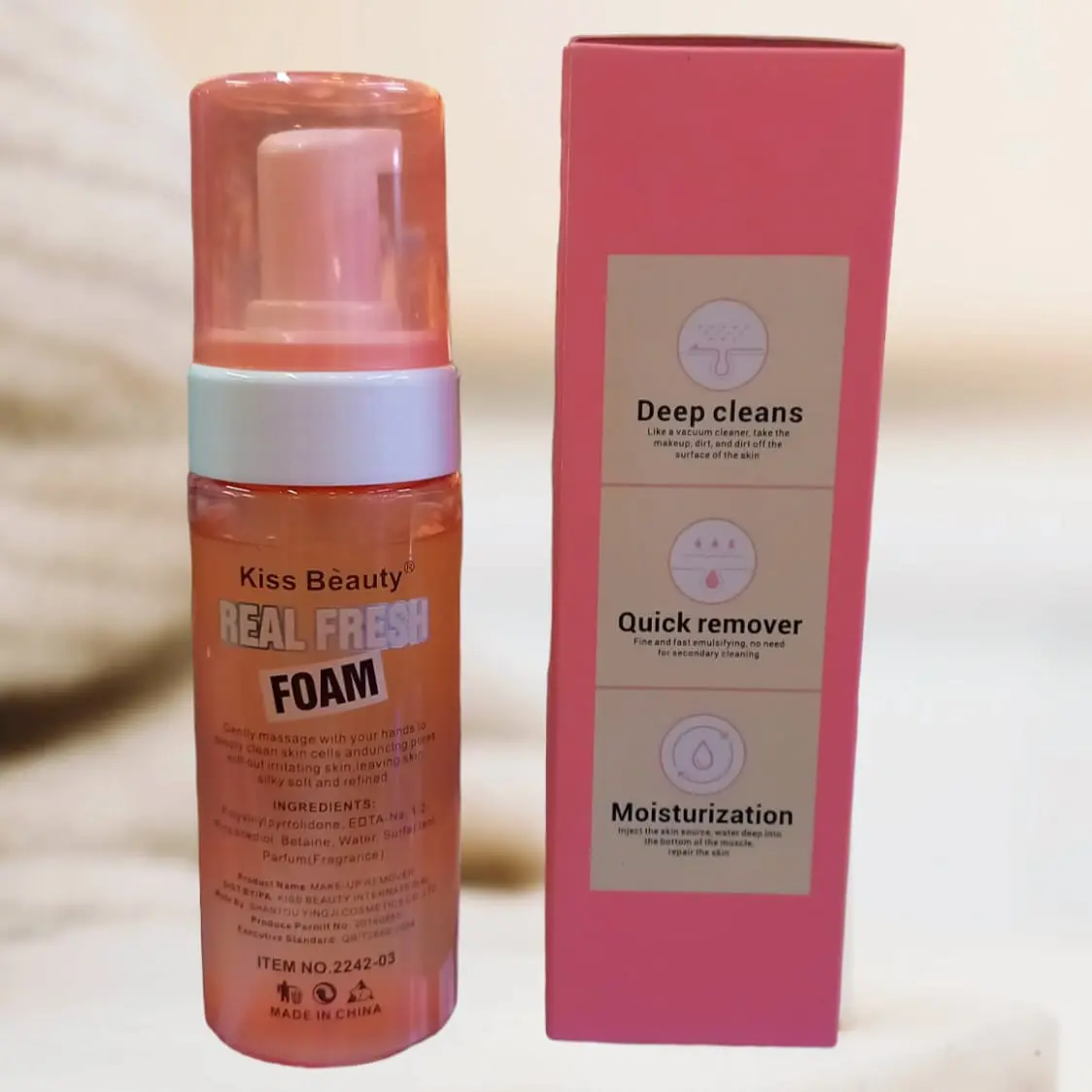Kiss Beauty Real Fresh Foam: removedor de maquillaje hidratante que limpia, remueve y humecta la piel.