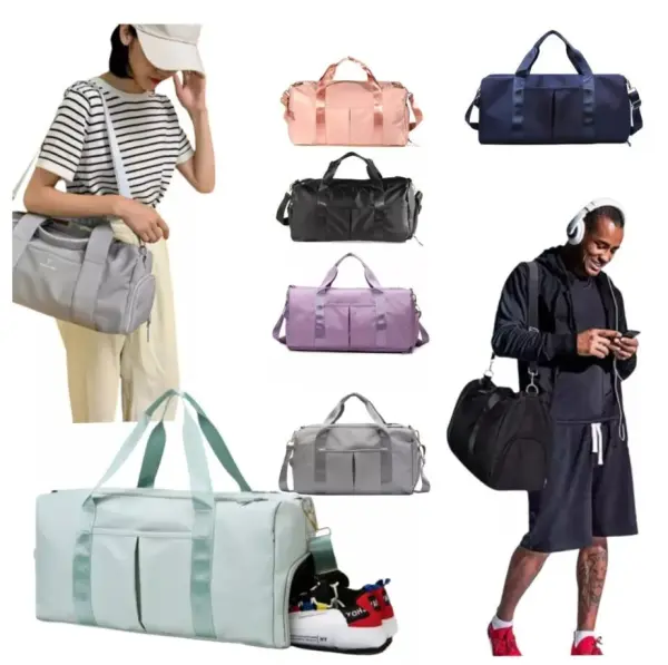 Bolso de viaje o gym impermeable en varios colores, ideal para deportistas.