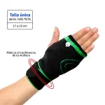 Muñequera deportiva elástica 8055, ideal para tallas M/XL, con ajuste de 17-23 cm.