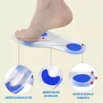 Plantillas ortopédicas de silicona: masaje, amortiguación azul y diseño de talón en U.
