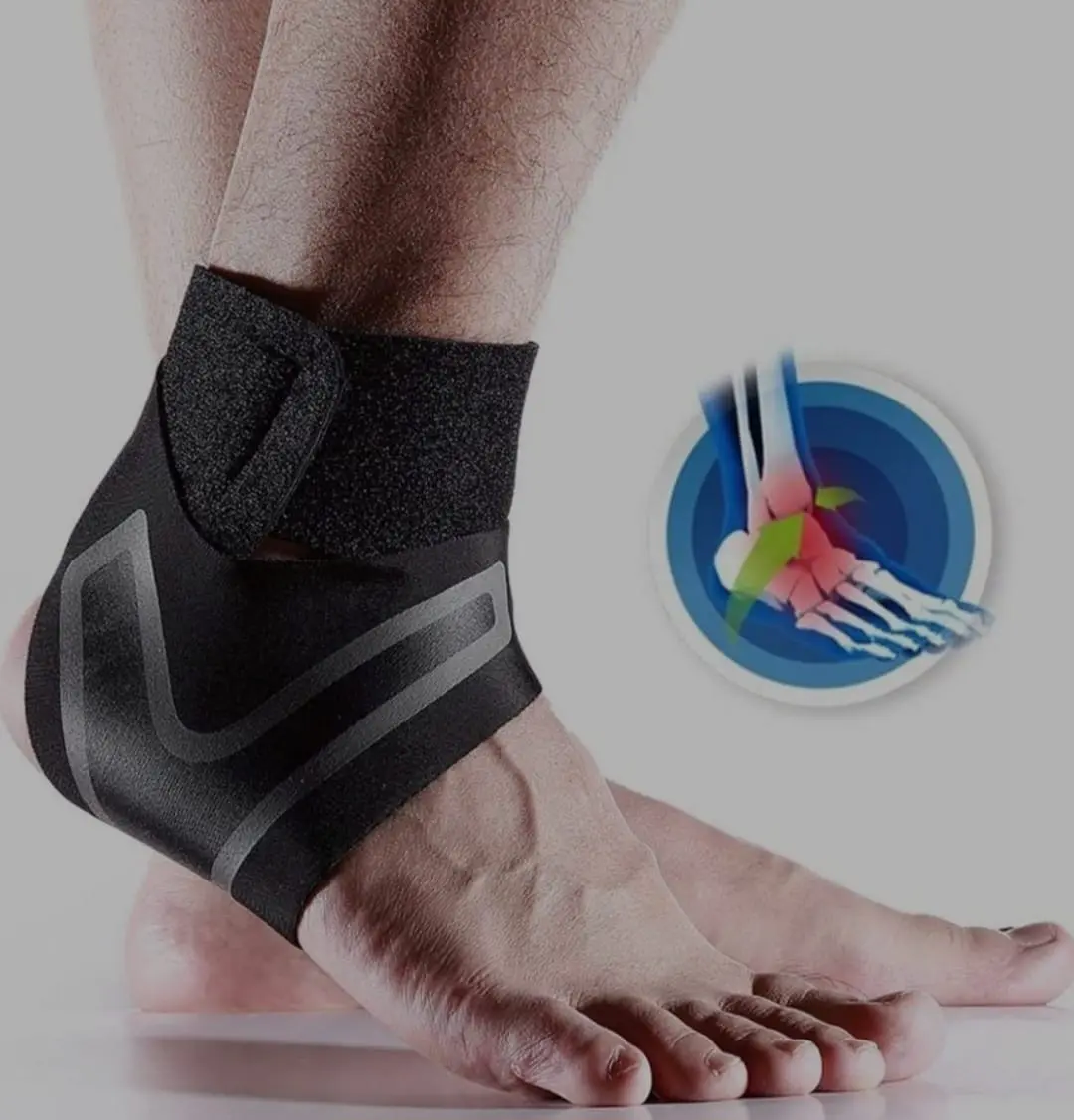 Calcetines de compresión anti esguince para tobillo, con soporte y protección, con de hueso.