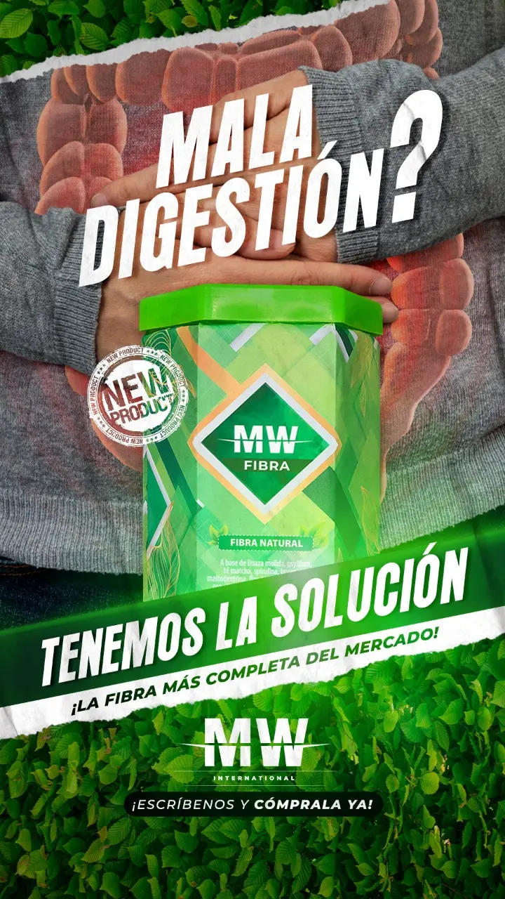 Mala digestión? Fibra MW es la solución natural para mejorar tu digestión. ¡Cómprala ya!