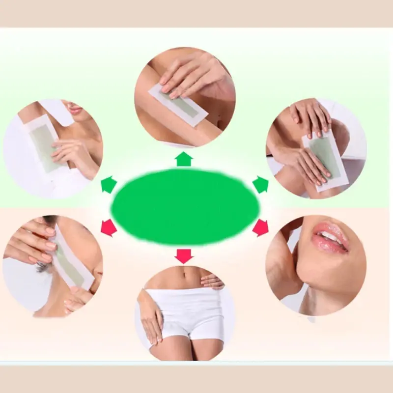 Parches depilatorios Hanei para axilas, brazos, piernas, rostro y zona íntima.
