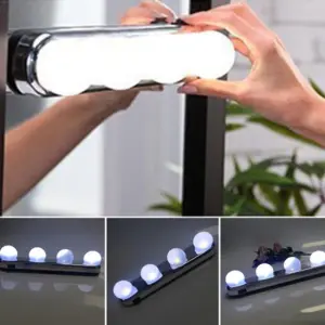Tira de bombillos LED x4 Studio Glow con ventosas para espejos y camerinos.
