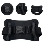 Sujetador para motocicleta con asas y hebilla de seguridad, negro, ajustable.