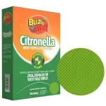 Parches antimosquitos Citronella Buzz Away con círculo verde.