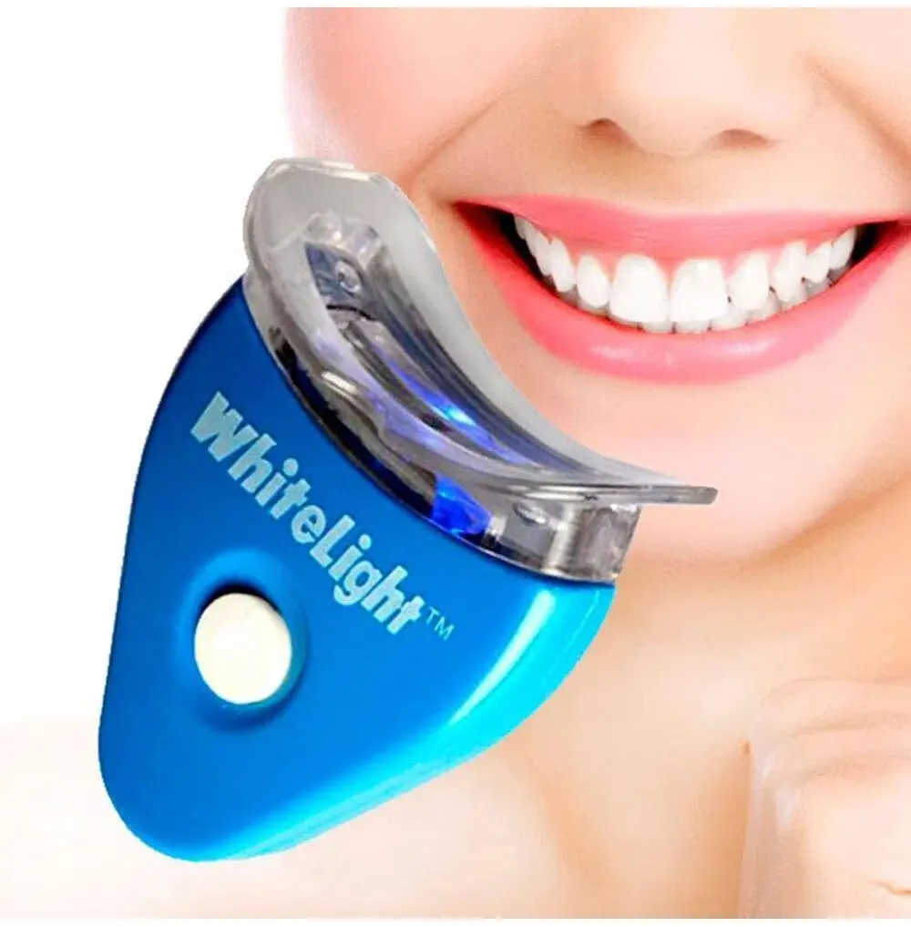 Blanqueador dental White Light azul, dispositivo LED para dientes blancos y brillantes.