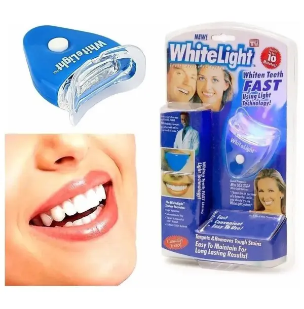 Blanqueador Dental WhiteLight con luz LED para dientes blancos y rápidos en casa.