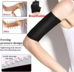 Manga adelgazante de brazo negra para tonificar, quemar grasa y masajear la piel.