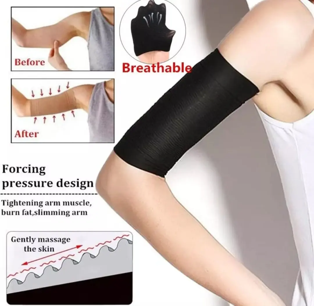 Manga adelgazante de brazo negra para tonificar, quemar grasa y masajear la piel.