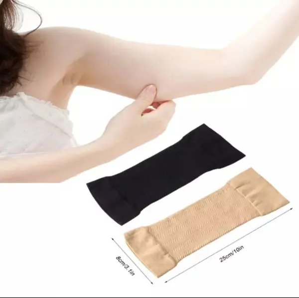 Manga adelgazante de brazo negro y beige, reafirmante para brazos.
