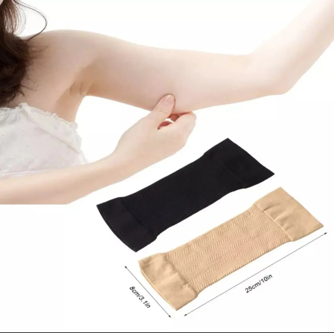 Manga adelgazante de brazo negro y beige, reafirmante para brazos.
