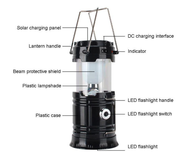 Lámpara Linterna Solar – Sh-5800T - Imagen 1