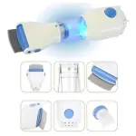 Cepillo V-Comb mata pulgas y piojos con luz azul LED para un peinado eficaz.