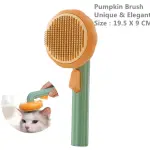Cepillo removedor de pelo para mascotas con diseño de calabaza y botón eyector.