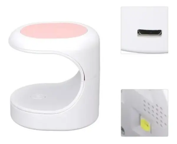 Mini lámpara UV LED para uñas de 16W, secador portátil con puerto USB y luz amarilla.