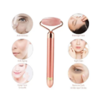 Flawless Contorn Masajeador Antiedad: Roller facial de cuarzo rosa para rostro, líneas finas y ojeras.
