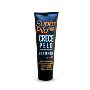 Shampoo Super Pilo Crecimiento Capilar 240ml, sin sal, unisex, con minoxidil y arginina.