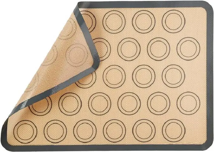 Tapete de silicona para hornear repostería con círculos para macarons, antiadherente.