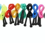 Lazos de silicona de colores con mangos de plástico para saltar, ideal para ejercicio y entrenamiento.