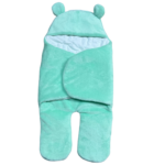 Cobertor de bebé mint con diseño de osito, suave y acolchado, ideal para mantener a tu bebé cálido.