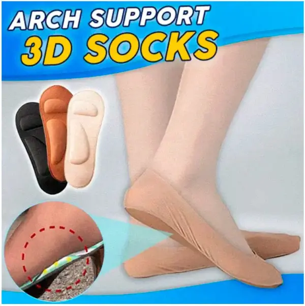 Medias ultra comfort para soporte de arco 3D, set x2, color piel.